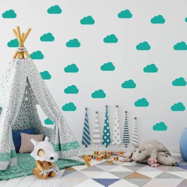 Imagem de Adesivo de Parede Nuvens Azul Tiffany 45un