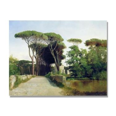 Imagem de Lev Lagorio Prints. Pintura de arte de parede de paisagem marítima. Pôster de reprodução de impressões em tela de paisagem para decoração de casa (Avenue of the Pines). 30 x 40 cm-11,8 x 15,7 pol sem