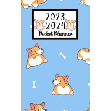 Imagem de 2023 2024 pocket planner For Purse Corgi Dog Lovers: 2 year Pocket Calendar January 2023 to December 2024 | 24 Months Monthly Planner & Organizer For ... Holidays | Cute Puppy Corgi Dogs Pattern