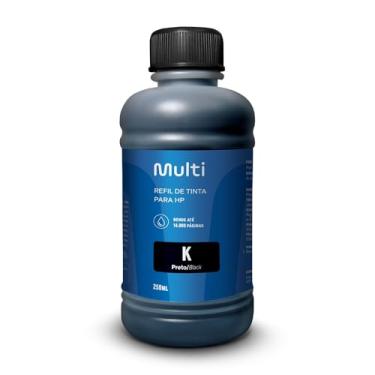 Imagem de Refil de Tinta para Cartucho Impressoras HP com 250ml Preta Multilaser - RF009