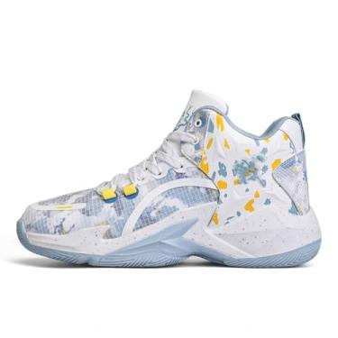 Imagem de Bolognifi Tênis de basquete masculino - Design leve e respirável, tração aprimorada para quadras internas/externas presente(Grey,34 BR)