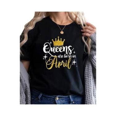 Imagem de Camiseta Feminina Golden Crown Queen - Estampa Gráfica - Presente de A