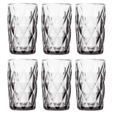 Imagem de Conjunto Jogo 6 Copos Vidro Diamond Alto Grande 390Ml Linha - 123 Util