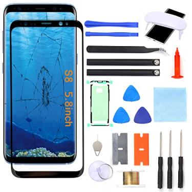 Imagem de UYGHHK Substituição de tela S8, kit de reparo externo de vidro frontal compatível com Samsung Galaxy S8 SM-G950 Series 5,8 polegadas (sem LCD e digitalizador de toque)
