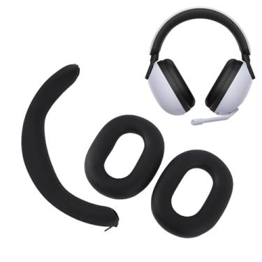 Imagem de Protetores auriculares de reposição para fones de ouvido INZONE H7/H9, protetores auriculares de silicone antisuor com capa de silicone para a faixa de cabeça (Preto)