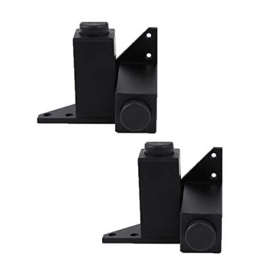 Imagem de Pernas de sofá pretas substituíveis, pernas metálicas para camas, mesas de centro e outros ambientes, pernas de ajuste de altura, conjunto de 4 pernas quadradas de armário/preto/20 x M/7 cm