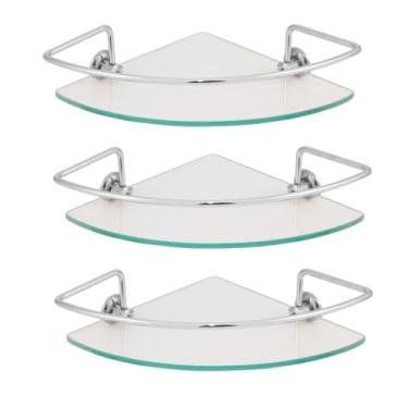 Imagem de Kit 03 Porta Shampoo Suporte De Banheiro Shampoo Canto Vidro 6mm