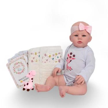 Imagem de Bebe Reborn Realista Menina Abigail 48cm Girafinha Pelúcia - Cegonha R