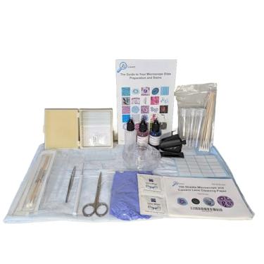 Imagem de Kit de acessórios para microscópio – Conjunto padrão, incluindo azul de metileno e manchas em Y de eosina