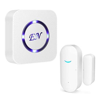 Imagem de Sinos de porta abertos para empresas/residências ao entrar, campainha sem fio com sensor de porta para loja, alerta de fechamento de porta ao abrir ou fechar com 1 receptor e 1 sensor magnético