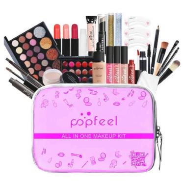 Imagem de Kit Maquiagem Completo Necessaire Paleta Ruby Rose Essencial - RubyS, 