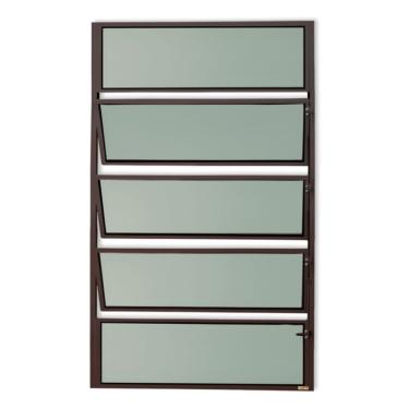 Imagem de Janela De Aluminio Basculante Master Vidro Boreal 100cm X 60cm Brimak Corten