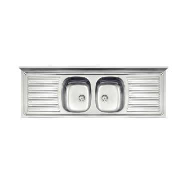 Imagem de Pia De Apoio Tramontina Ribon 2c 34 Em Aço Inox 180 X 55 Cm