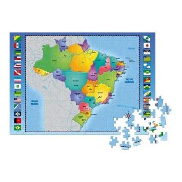 Imagem de Puzzle Mapa Do Brasil 250 Peças Toia - 50X35Cm