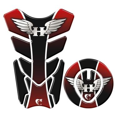 Imagem de Protetor Tanque E Bocal Adesivo Moto Honda Asa Até 2017 Vermelho