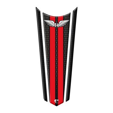 Imagem de Adesivo Faixa Gravata Resinado Tanque Moto Honda Asa Vermelho