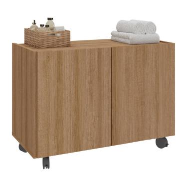 Imagem de Gabinete Armário De Banheiro 62,5cm Com Rodízios 2 Portas Multimóveis Mp5043 Rustic Rustic