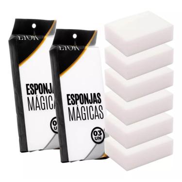 Imagem de Conjunto 6 Bucha Mágica Melamina Esponja Limpeza 10x7x3cm