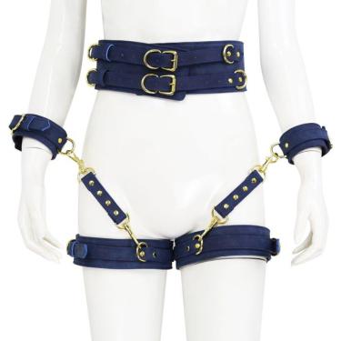 Imagem de Harness Azul De Cintura Com Algemas Afrodite - Coleção Fetiche Lovetoys - Azul, Regulável