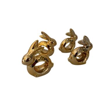 Imagem de Argola Porta Guardanapo Porcelana Ouro 4 Unidades