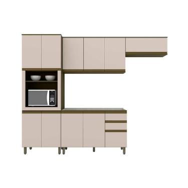 Imagem de Cozinha Completa Connect 9 Portas 2 Gavetas MDF 120cm Branco Composta por 4 Módulos