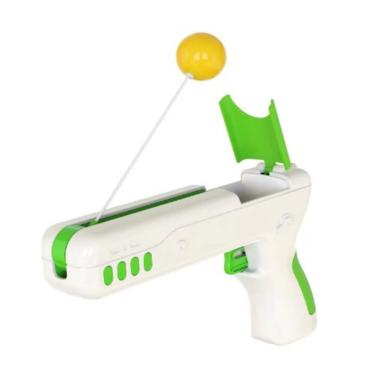 Imagem de Brinquedo Interativo Para Gato 2 Em 1 Pistola Bolinha E Pena Divertida 2 Em 1 Exercicio Gatos