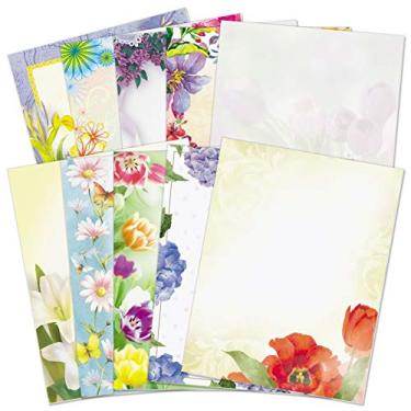 Imagem de PaperDirect Todos os dias, primavera, lírios, margaridas, flores, tulipas, tema de papelaria, papel de borda, papel timbrado 21 x 28 cm, 100 folhas, papel de escrita premium elegante, papel decorativo