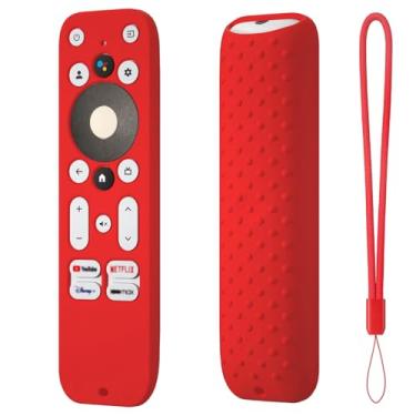 Imagem de Hi Color Capa de silicone compatível com Onn TV 4K UHD Streaming Stick TV Box 100024646 100026240 Capa protetora antiderrapante (vermelha)