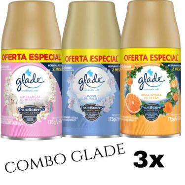 Imagem de Combo Odorizador de Ambiente Glade Refil Automatic 269ml, Rosa/Azul/La