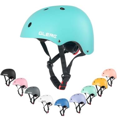 Imagem de Glerc Capacete Esportivo Infantil Leve Warrior Abs Ajustável Em Material Eps Para Meninos E Meninas De 3 A 9 Anos, Ciclismo, Bicicleta, Skate, Scooter, Patinação, Esqui, Escalada, Tamanho P, Ciano