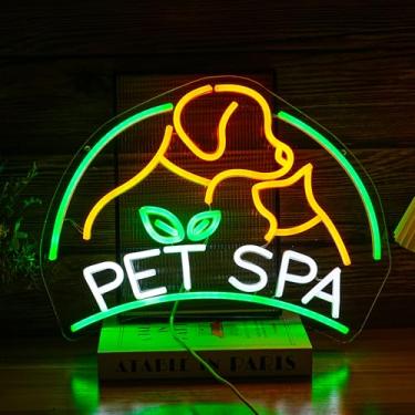 Imagem de BNEMCEZH Placa De Neon Para Spa Animais, Cães E Gatos, Luz Led Decoração Parede, Regulável, Com Alimentação Usb, Loja Salão Beleza, Tosa Cuidados Pessoais