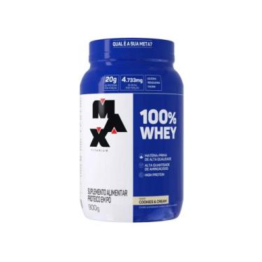 Imagem de Whey 100% - Pote (900g) - Max Titanium, Cookies and Cream