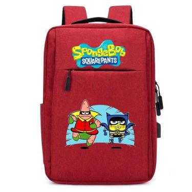 Imagem de Mochila Escolar Infantil com USB Estampa Esponja Divertida Amarela par