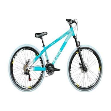 Imagem de Bicicleta Aro 26 Viking X-35 Azul/Branco 21v Câmbios Shimano Pneu Bran