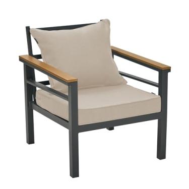 Imagem de Strickland Home Conjunto De Almofadas Para Assento Externo 19 X 19" Resistente Ao Desbotamento, Móveis Pátio Com Fundo E Encosto, Capa Removível Cadeira, Sofá, Bege