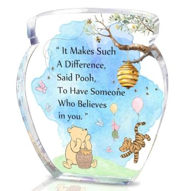 Imagem de TAGDANK Decoração De Mesa Acrílico Em Formato Pote Mel, Presentes Amizade Do Ursinho Pooh Para Mulheres, Inspiradores, Placa Com Citações Pooh, Aniversário, Formatura, Melhor Amiga, Mãe, Irmã - 01