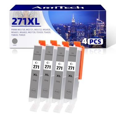 Imagem de ARTITECH Cartucho de tinta compatível com 271XXL GY de substituição para Canon CLI 271 CLI-271XL cartuchos de tinta cinza para impressoras Canon PIXMA TS8020 TS9020 MG7720 (cinza, pacote com 4 CLI