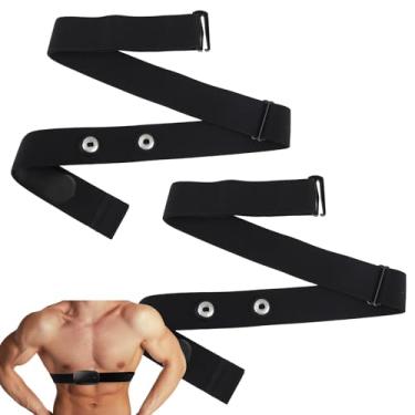 Imagem de Pacote com 2 faixas torácicas para monitor de frequência cardíaca Polar H10 H9 H7, alça peitoral de substituição macia ajustável à prova d'água compatível com Polar Wearlin Garmin Dual Running HRM