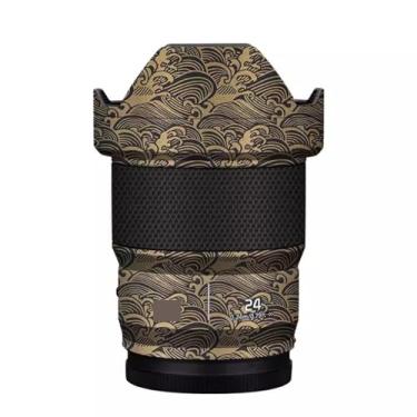 Imagem de Adesivo de lente de câmera antiarranhões para Panasonic Lumix S 24 mm F1.8 Película protetora de revestimento protetor corporal capa para 24 1,8 (ouro onda)