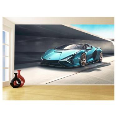 Imagem de Papel De Parede 3D Carro Lamborghini V12 Sian 3,5M Car220 - Você Decor