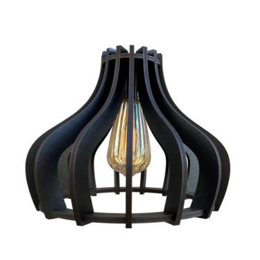 Imagem de Luminária De Teto Bivolt Sala Mesa Bancada Moscou 15H Preto - Caroá, B