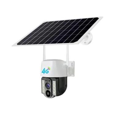 Imagem de Câmera IP Externa De Lente Dupla 4G Movida a Energia Solar Com Detecçã