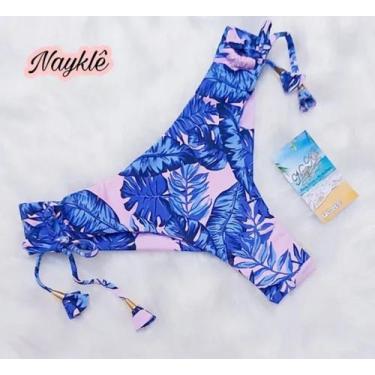 Imagem de Calcinha De Biquíni Fio Duplo - Nayklê Moda Praia , Rosa c, Folhagem a