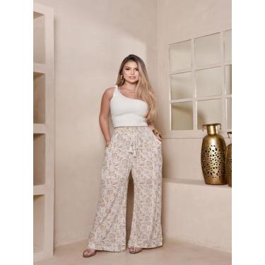 Imagem de Calça pantalona feminina indiana b8585 - Deeyaa Indiana, Branco, Unico