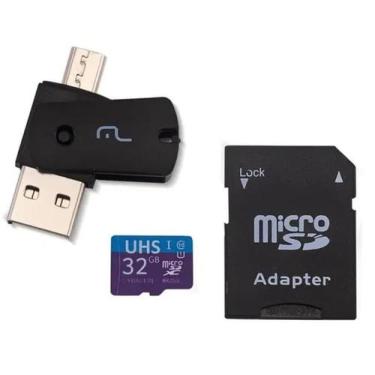 Imagem de Cartão de memoria 32Gb 4x1 Dual OTG + Adaptador SD MC151 Multilaser