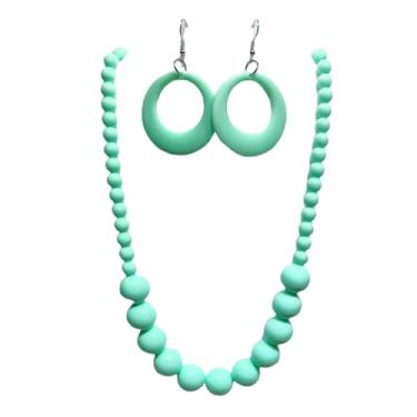 Imagem de KIFEDSLJ Colar de contas de acrílico colorido brincos anos 70 anos 80 retrô neon gargantilha colar gargantilha para mulheres bijuterias de festa, Acrílico, Sem pedra