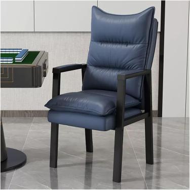 Imagem de Poltrona De Couro De Meados Do Século Poltrona Moderna Sofá Único Poltrona Para Sala De Estar, Cadeira De Leitura Confortável Com Encosto Alto Cadeiras De Lazer Com Estrutura De Meta, Nero