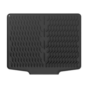 Imagem de Ioensy Tapete de silicone para secar louças, almofada de secagem, tapete de escorredor de louças antiderrapante e resistente, almofada de drenagem para, Preto