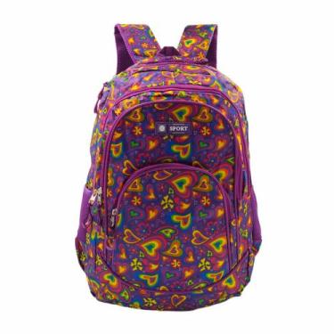 Imagem de Mochila Feminina Infantil Escolar Passeio Reforçada Sports WL8906, Rox