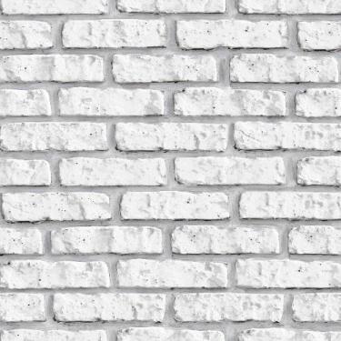 Imagem de Papel de Parede Tijolinho Branco 3D 2,70 x 0,57m - Quartinhos